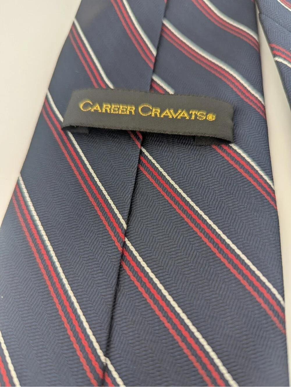 6 Pack Career Cravats Navy Red Silver Striped Clip-On Tie #36020 3.5x18